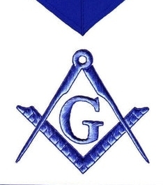 Master Mason Blue Lodge <b>Apron</b> Square & Compass G Royal Blue Blue Hand Embroidery <b>White</b> Leather with Premium Masonic Regalia - Product Image 6