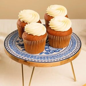 Aqdus Saleem Round Metal <b>Cake</b> <b>Stand</b> with Legs for Dessert Display Bakery & Party Tabletop Use - Product Image 1