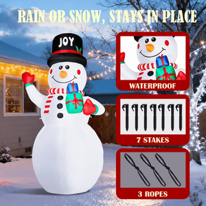 Pupazzo di Neve Gonfiabile Illuminato da 3,6 Metri con Scatole Regalo, Decorazione Natalizia Gigante da Giardino - Product Image 3