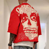 Kaos Streetwear Oversized Boxy Cropped Custom Heavyweight 100% Katun French Terry untuk Pria dengan Sablon - Kaos Pria