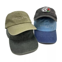 Casquette unisexe en toile de denim et velours côtelé personnalisée avec broderie 3D de personnage, logo imperméable, sport, extérieur, 100% coton, non structurée