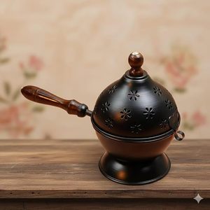 Elegant Religious Metal Aroma <b>Burner</b> with Incense and Aroma <b>Oils</b> Hand-made & Eco-Friendly for Bedroom and Living Area - Product Image 6