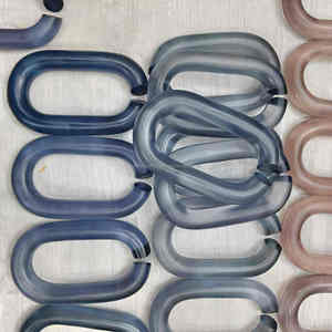 Cadena de eslabones de resina para decoración de pared, cadena transparente abierta para pared, hebilla de cadena, joyería DIY, cadena de eslabones cubanos de plástico acrílico para decoración de pared - Product Image 3