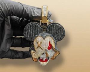 Colgante 3D de dibujos animados con incrustaciones de moissanita, estilo Hip Hop, joyería de rapero, colgante personalizado de Mickey Mouse en plata 925 - Product Image 4