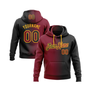 เสื้อฮู้ดสปอร์ตแฟชั่นฤดูใบไม้ผลิสีดำไล่เฉดแดงทอง ผ้าโพลีเอสเตอร์ 100% ตัดเย็บตามสั่ง - Product Image 1