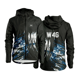 Veste coupe-vent à capuche imperméable en nylon enduit, respirante, à séchage rapide, écologique, à motif personnalisé, décontractée pour le printemps - Product Image 1