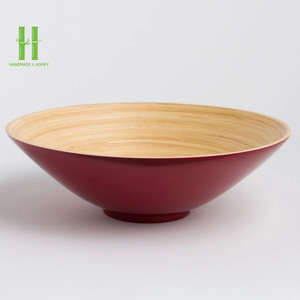 MÁS VENDIDO Tazón de Ensalada de Bambú Laca Ecológico Hecho a Mano, Apto para Microondas, Duradero para Utensilios de Cocina, Bajo Precio Desde Vietnam - Product Image 5