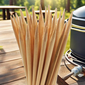 Brochettes en bambou de 5 mm d'épaisseur, 16 pouces de long, de qualité alimentaire, bâtonnets de bambou robustes pour spirales de pommes de terre et torsades de pommes de terre - Product Image 1