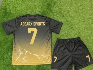 ชุดฟุตบอล Rexfit แบบซับลิเมชั่น เสื้อและกางเกงขาสั้นสำหรับผู้ชาย แห้งเร็ว ผลิตจากโพลีเอสเตอร์ ทรงแอธเลติก เหมาะสำหรับทีมฟุตบอล ผู้ใหญ่ ใช้ได้ทุกฤดู - Product Image 4