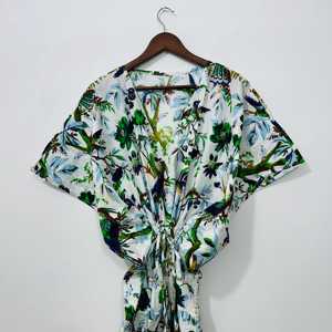 New Vintage Ladies Elegant Cotton Printed Short <b>Kaftan</b> Dress Women’s Cotton <b>Kaftan</b> <b>Maxi</b> Sundress Loose Dress Hippie Boho <b>Kaftan</b> - Product Image 4