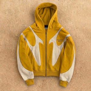 Découvrez le sweat à capuche zippé Impex pour homme, vert et rouge, style color block, coupe oversize, streetwear décontracté, en molleton, manches classiques, collection automne - Product Image 4