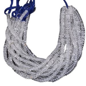 Perles Heishi entretoise en cristal clair pierre naturelle d'agate ronde lisse de haute qualité pour la fabrication de bijoux grossiste - Product Image 1