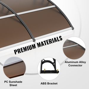 80 \ "X 40 \" UPF 50 + finestra in policarbonato tenda porta ingresso esterno sporgenza anteriore sole otturatore UV pioggia neve - Product Image 6