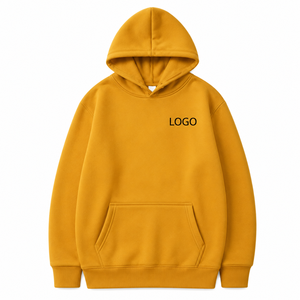 Sweat à capuche en molleton jaune surdimensionné pour homme, dernier design, avec poche frontale pour logo, vêtement décontracté de haute qualité pour homme - Product Image 1