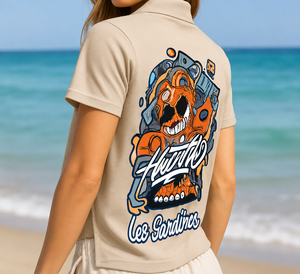 Women's Eco-Friendly Topshop Badge Skull Streetwear Back Printed 100% Cotton for Shirt (150-240 GSM)-Graphic-Customizable - Product Image 2