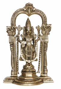 Estatua de Latón Hecha a Mano de Tirupati Balaji para Decoración del Hogar y la Oficina, para Diwali y Bodas, Artesanía Metálica - Product Image 3