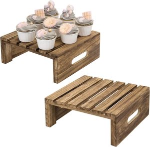 Support à gâteau en bois rustique, design rectangulaire rétro, accessoire de décoration de table durable - Product Image 3