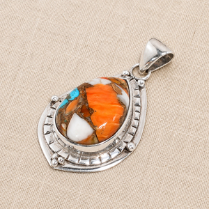 Pendentif Goutte d'Eau en Turquoise Naturelle, Argent Sterling 925, Fait Main, Style Bohème, Bijou Fantaisie en Pierre Précieuse, Cadeau pour Femme, Unisexe, Elle - Product Image 6