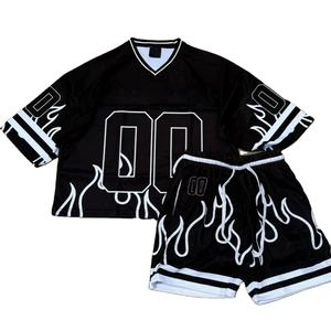 Ensemble de sport d'été personnalisé 2 pièces à séchage rapide en mesh, maillot de football et short pour homme - Product Image 1