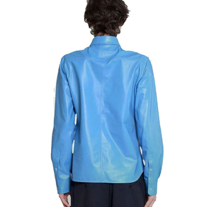 เสื้อเชิ้ตหนังผู้ชายสีดำ ดีไซน์ใหม่ น้ำหนักเบา คุณภาพสูง ขายส่ง ปี 2026 ดีไซน์ยอดเยี่ยม วัสดุหนังแท้ - Product Image 2