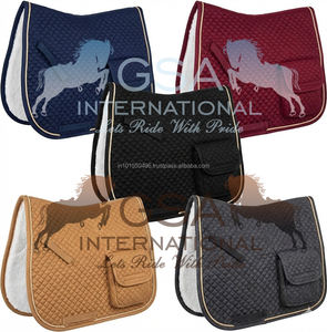 Silla de montar de estilo inglés para salto y doma, 100% algodón, forro polar, acolchado diagonal con bolsillo lateral para equitación - Product Image 5