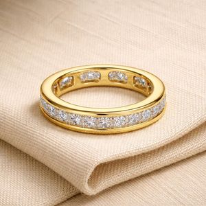 Luxury Round Diamond Eternity Band Channel Set 14K Gold Stackable Wedding <b>Ring</b> Fine Jewelry Manufacturer - Product Image 1
