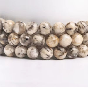 Cuentas sueltas redondas de feldespato marrón vainilla natural de grado gemológico para la fabricación de joyas, pulseras, collares y manualidades DIY. - Product Image 1