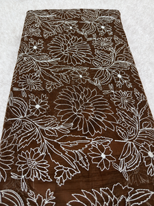 Premium Eco-Friendly Breathable Printed Malty <b>Embroidery</b> <b>Fabric</b> Polyester Georgette Mesh Lace Bridal Wedding Dress Designer Bag - Product Image 3