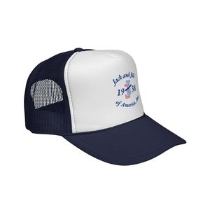 หมวกแก๊ปกราฟิก Trucker ปี 1938 สีขาวกรมท่า ตาข่ายด้านหลัง ปรับขนาดได้ หมวก Snapback พิมพ์ลายตามสั่ง สำหรับทุกเพศ สวมใส่สบายๆ สำหรับเล่นกีฬา ขายส่ง - Product Image 3