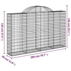 Lot de 6 grands paniers gabions en fer galvanisé argenté – Barrières acoustiques - Product Image 6
