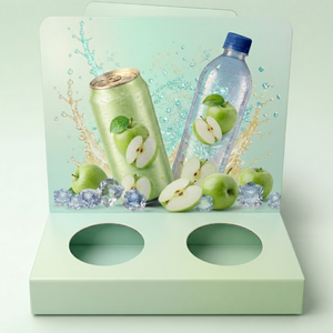 Support publicitaire autoportant en PVC pour bouteilles avec impression de logo personnalisé pour la promotion des boissons en magasin, supermarché et point de vente - Product Image 2