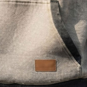 Nouveaux sweats à capuche tendance pour hommes, style vintage délavé, effet usé et décoloré par le soleil, service OEM, pour adultes, design de créateur, en tissu épais. - Product Image 5