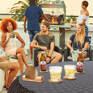 Tapis en bois personnalisés avec logo imprimé, design bohème, faits à la main, lavables, non toxiques, cadeau promotionnel haut de gamme pour café - Product Image 6