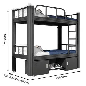 स्कूली छात्रों के लिए नया डिजाइन अपार्टमेंट छात्रावास छात्र धातु स्टील धातु मचान डबल बेड