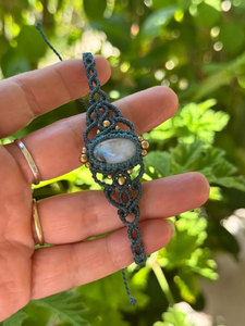Handmade Macrame <b>Bracelet</b> Oval Moonstone <b>Adjustable</b> Boho Bohemian Jewelry Natural Gemstone <b>Bracelet</b> for Women - Product Image 3