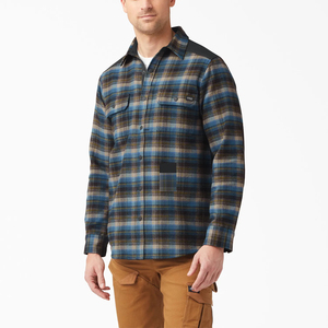 Chemise décontractée en flanelle de polyester/coton de haute qualité pour hommes, col roulé, manches longues, poches avant, écologique - Product Image 4