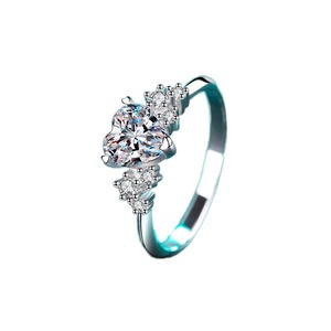 Bague élégante de luxe en moissanite sertie de diamants pour femme, aspect diamant de laboratoire, bijou de fiançailles, cadeau pour anniversaire, mariage - Product Image 6