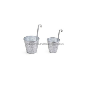 NEW STYLE GALVANIZED POT FOR GARDEN METAL PLANTERS IN WHOLESALE PRICE METAL POT HANDMADE PLANTERS IN NEW DESIGN GALVANIZED POT - Product Image 3