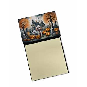 Bloc-notes autocollant Caniche Spooky Halloween Porte-notes autocollant Distributeur rechargeable Bureau vierge Fournitures de vacances pour Halloween - Product Image 1