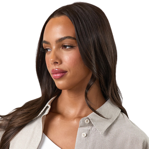 Camisa Oversize de Mujer con Rayas Beige y Botones, Ligera, de Manga Larga, Estilo Casual, para Usar en Capas, para el Día a Día - Product Image 4