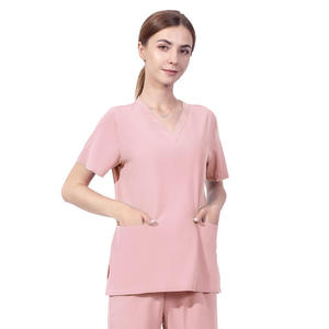 Conjunto de Uniforme Médico Transpirable con Cuello en V, Manga Corta, para Uso Hospitalario, con Bolsillos, Unisex, Servicio OEM - Product Image 2
