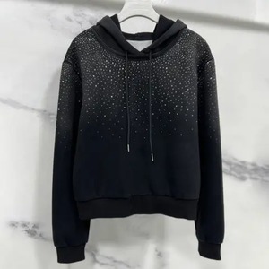 Sudadera con Capucha para Hombre, Estilo Vintage, de Felpa Francesa, con Logotipo Personalizado en Serigrafía con Pedrería, Lavado Ácido, Efecto Desgastado por el Sol, Talla Grande, Algodón Grueso - Product Image 1