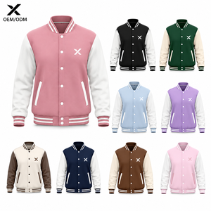 Chaqueta Varsity para Mujer con Sublimación y Serigrafía, Manga Larga, Cuello Camisero, Diseño de Letras Bordadas, para Otoño, con Logotipo X - Product Image 1