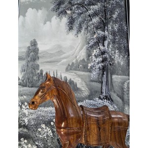 Figura de Caballo Tallada a Mano en Madera de Sheesham - Arte Ecuestre (Venta al Por Mayor) - Product Image 2