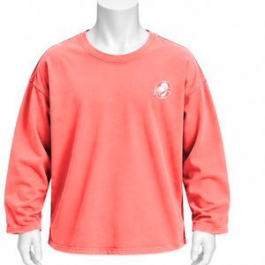 Camiseta Coral Reversed LS de Manga Larga, Oversize, de Algodón, con Hombros Caídos, Corte Relajado, Lavado Vintage, Unisex, Estilo Urbano, Informal - Product Image 1