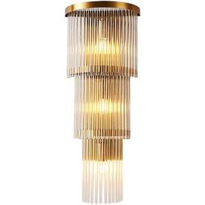 Applique murale LED moderne en cristal avec tige en verre, construction en acier inoxydable, lumière blanc chaud 3500K pour salle de bain et couloir - Product Image 5