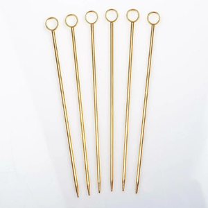 Juego de 6 Palillos de Martini de Latón Trenzado, Palillos para Frutas, Accesorios de Bar, Palillos para Cócteles, Palillos Modernos de Latón para Cócteles - Product Image 5