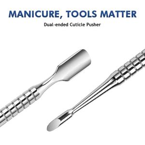 Dual-End Stainless Steel <b>Nail</b> Cuticle Pusher Set Reusable Manicure Tool for Salon Use - Product Image 2