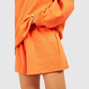 Conjunto de 2 Piezas para Mujer, Camiseta y Pantalones Cortos de Felpa Francesa 100% Algodón, Cuello en V, Manga Corta, Corte Regular, Secado Rápido, Color Sólido - Product Image 3