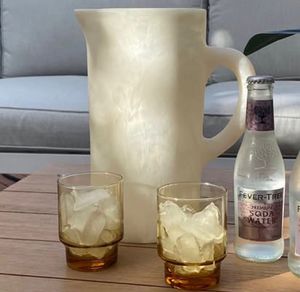 Marbled Resin BPA Free Handmade Modern Luxury Design Eco-Friendly 1L Water Jug Pitcher Custom Color <b>Drink</b> <b>Dispenser</b> for Home - Product Image 1